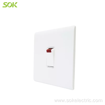 20A250V Double Pole Switch with Neon switch 86x86mm